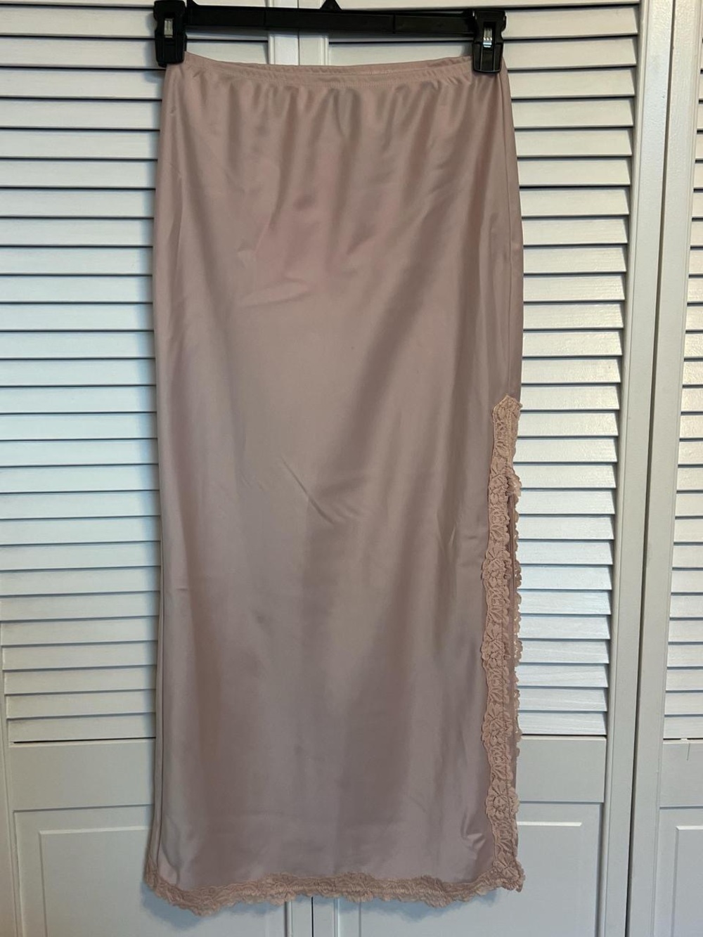 wild fable Blush Lace-Trim Maxi Slip Skirt